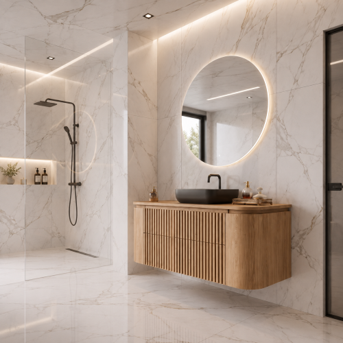 Meuble de salle de bains FRESNO, 2 tiroirs, 2 portes | 3905