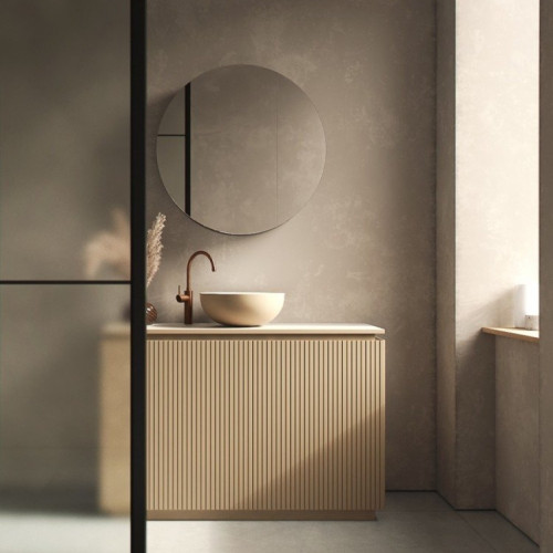 Meuble au sol + lavabo à poser | 2 tiroirs - 3908