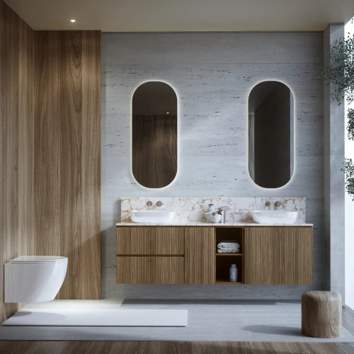 Lavabo À Poser + Étagère en Wood Chêne Massif | 3734