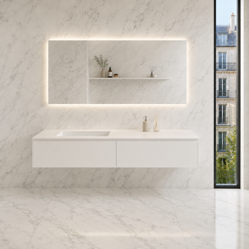Plan Vasque  + Meuble en MDF laqué - 32156