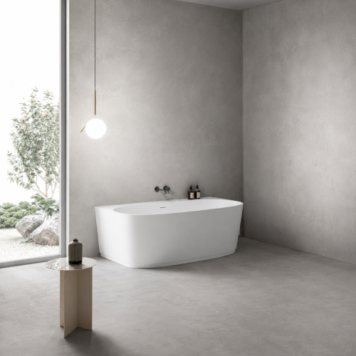 Baignoire îlot adossée au mur en Solid Surface | 3312