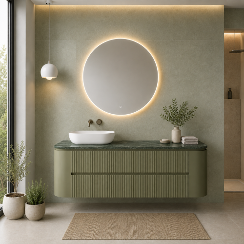 Authentique MARBRE + Meuble Suspendu en MDF | 3608