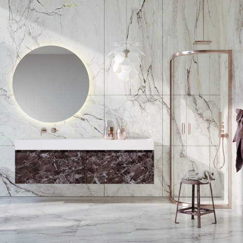 Plan Vasque Corian + Meuble Suspendu en MDF | 3237
