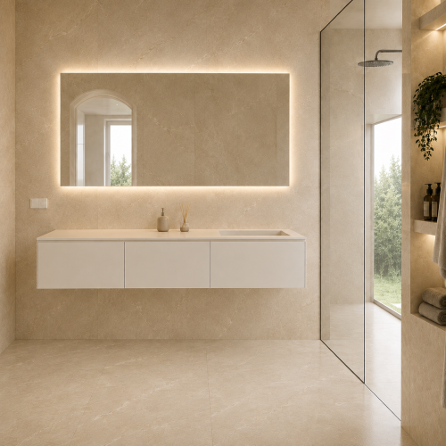  Plan  Vasque Sur Mesure + Meuble Suspendu en MDF - 3 Tiroirs | 5050