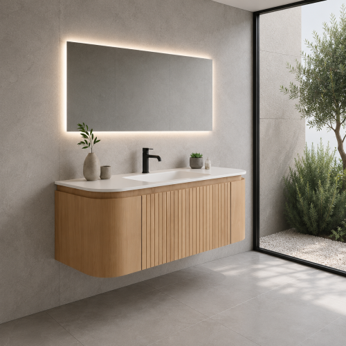 Plan Vasque CORIAN + Meuble en Bois de frêne | 321679