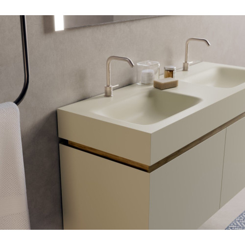 Ensemble meuble laqué et vasque en Hi-Macs® | 2 tiroirs - 3906