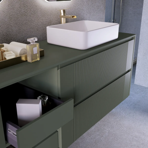 Meuble Salle de Bain + 2 Lavabos  MDF 6 Tiroirs | NOA DUKEN
