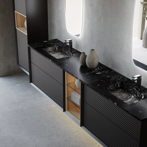 Plan Vasque Marbre + Meuble en MDF - 3203