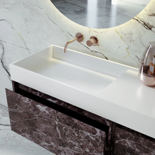 Plan Vasque Corian + Meuble Suspendu en MDF | 3237